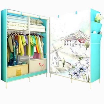 Tủ quần áo 2 buồng 6 ngăn họa tiết 3D