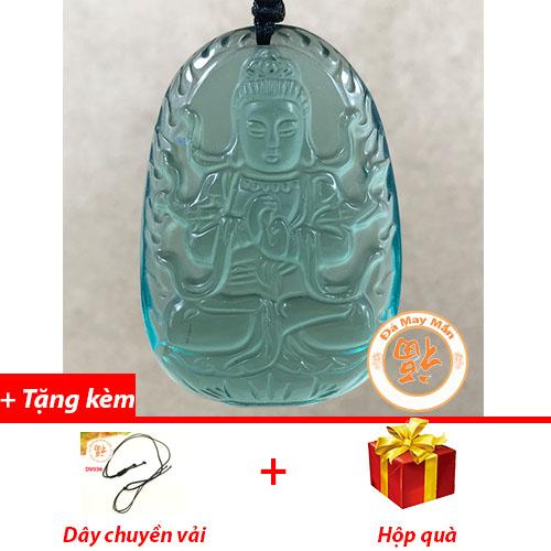 Mặt dây chuyền phật bản mệnh như lai đại nhật lưu ly xanh