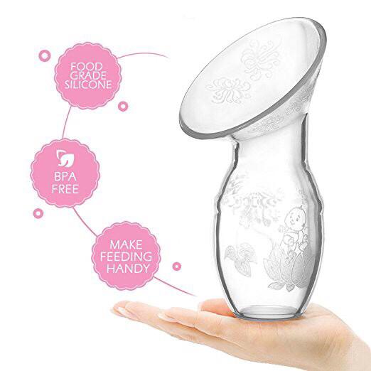 Cốc hứng sữa silicone cho mẹ khi bé bú hoặc khi dùng máy hút sữa một bên 100ml