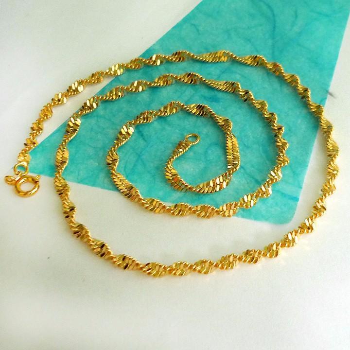 dây chuyền nam,nữ xoắn cả dây mạ vàng 18k