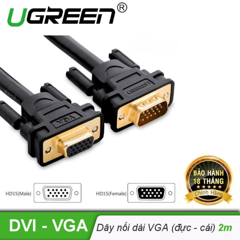 Bảng giá Dây nối dài VGA đực sang cái 3+6 OD8.0MM dài 2m UGREEN VG103 11614 - Hãng phân phối chính thức Phong Vũ