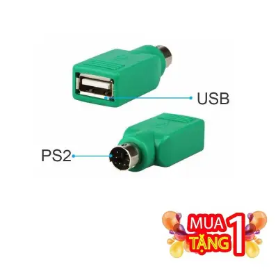 Mua 1 Tặng 1 Đầu chuyển PS2 sang USB (chuyển USB sang PS2) chuyển đổi cho chuẩn PC cũ PS2, máy server