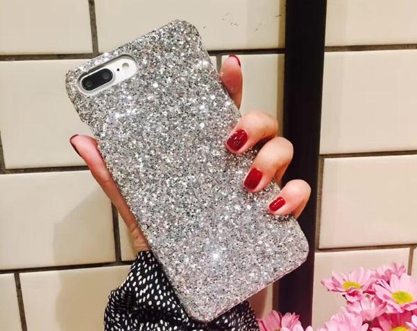 Ốp đính kim tuyến thật dành cho OPPO A57 / F3 Lite màu đen đỏ bạc case iPhone lấp lánh ( Nhựa cứng )