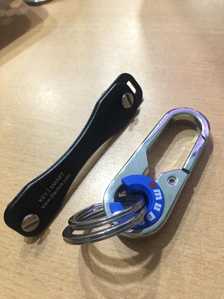 [HCM]Móc khóa xe hơi chống trầy MUDA 3756 sơn tĩnh điện sáng bóng (Trắng Xanh ) + TẶNG 1 Key-Smart giúp xếp gọn chìa khóa