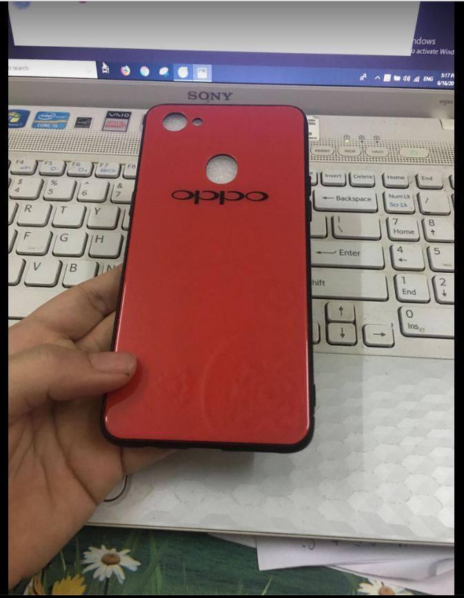 Ốp lưng mặt sau là kính cường lực cho Oppo F7 Tặng dây đeo điện thoại