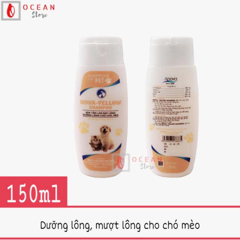 Sữa tắm ngăn rụng lông, dưỡng lông chó mèo - Anova Green 150ml Vàng