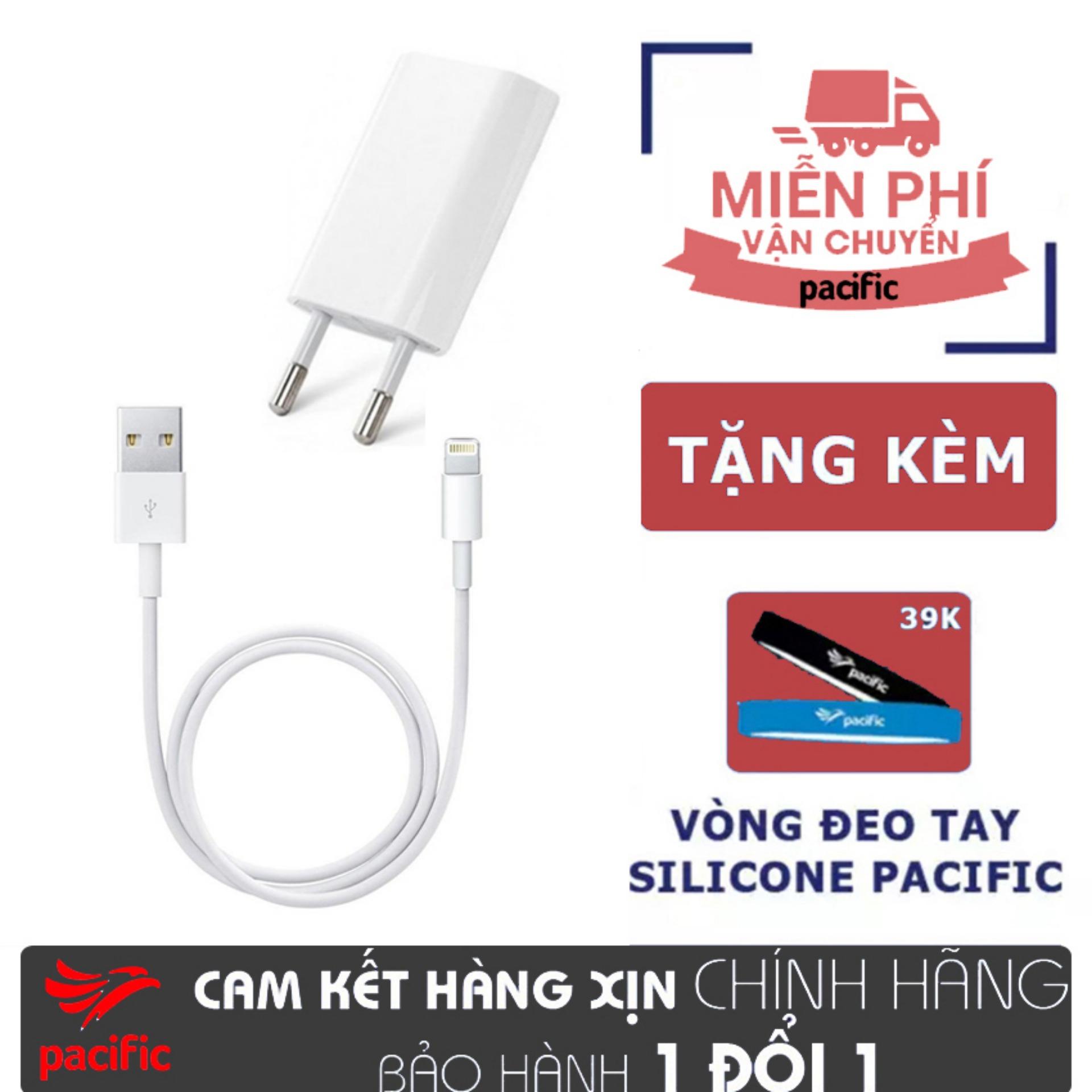 Bộ sạc iphone xsmax xs xr x 8 8plus 7 7plus 6s 6splus 6 6plus 5s 5 xịn theo máy - tặng vòng đeo tay silicone pacific
