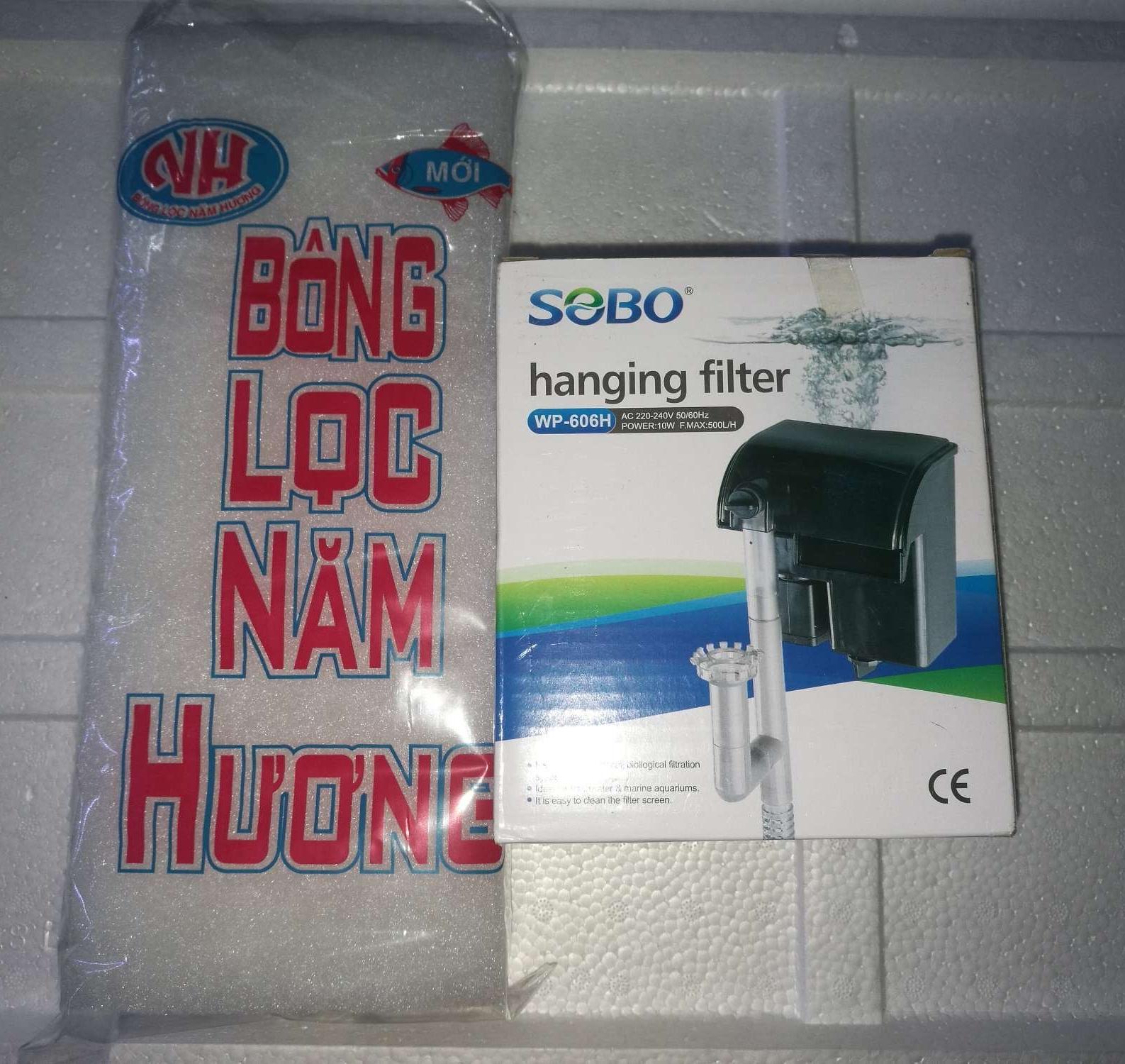 [HCM]Máy lọc thác bể cá 10W và bông lọc WP-606H