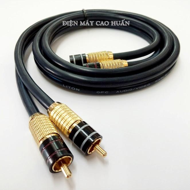 Dây av 4 đầu bông sen liton xanh 1m