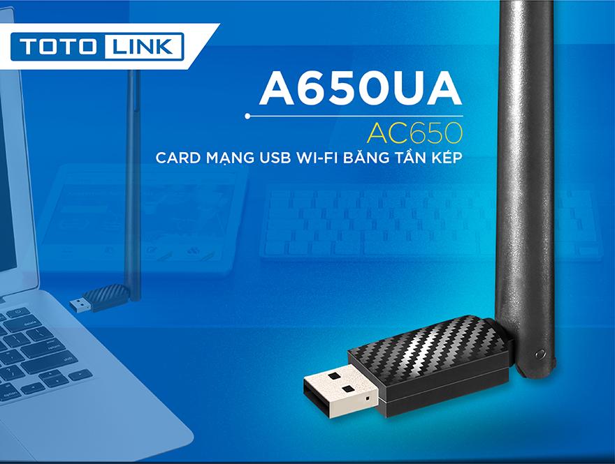 Usb wi-fi băng tần kép ac650 a650ua