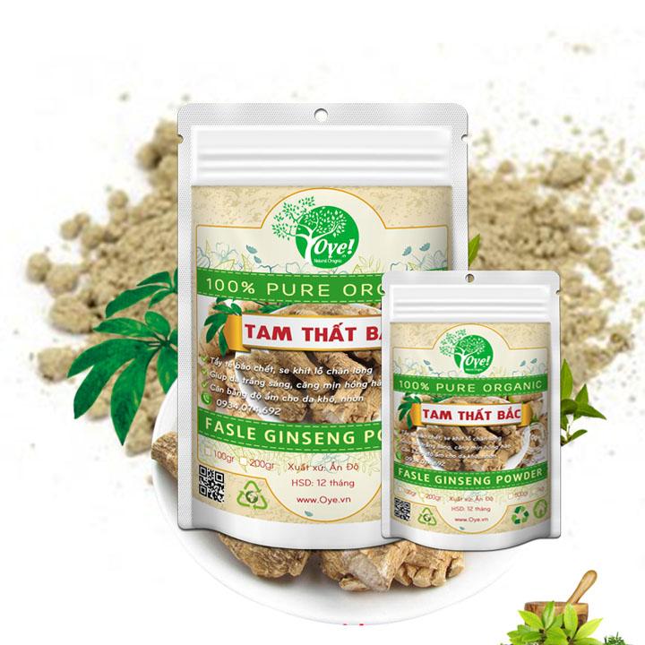 Bột Tam Thất Bắc OYE 100gr - Nguyên Chất Tác dụng bổ máu, ngăn gừa chứng thiếu máu, xanh xao