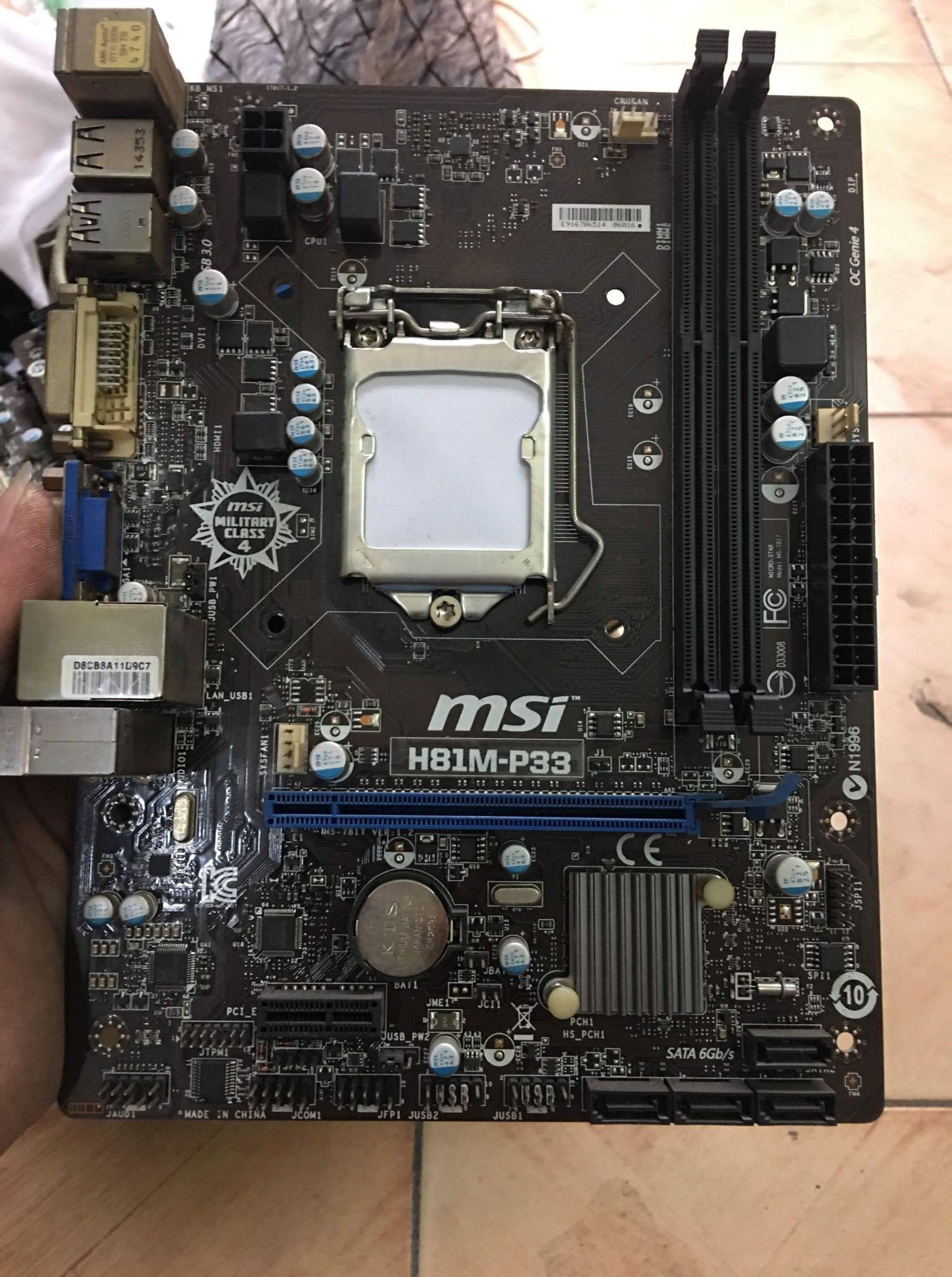 Main MSI H81M-P33 Bảo hành 3 tháng