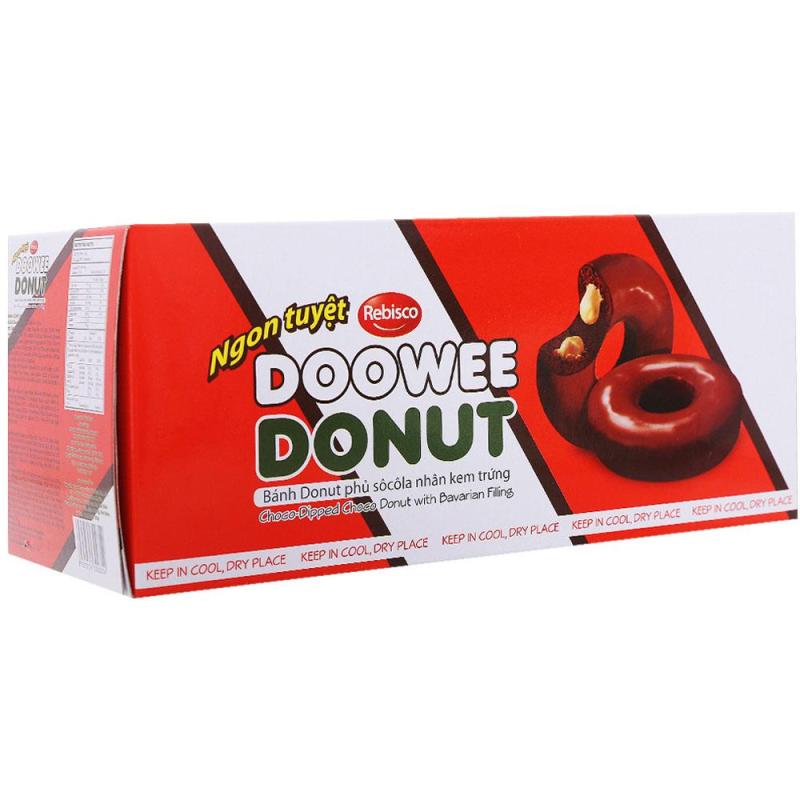 Bánh Rebisco Doowee Donut Phủ Socola Nhân Kem Trứng 150g (5 cái)