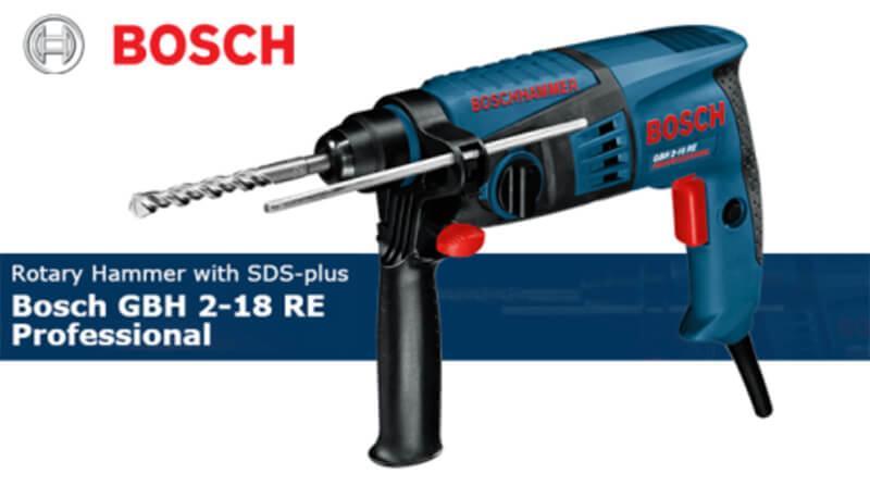Máy khoan búa Bosch GBH 2-18 RE ( Tặng bộ mũi khoan tường SDS 6,8,10)