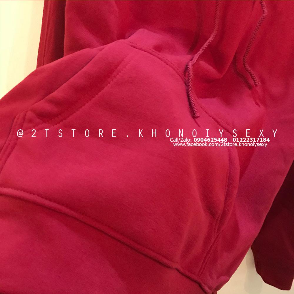 2T STORE ÁO KHOÁC HOODIE NỈ CÓ NÓN TRƠN MÀU ĐỎ 2TAKN08001-20.jpg