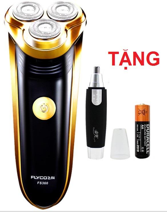Máy cạo râu cao cấp Flyco FS360 cao cấp + tặng máy tỉa lông mũi , túi đựng máy và pin AAA