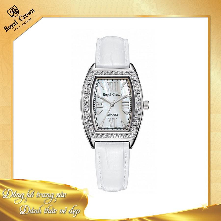 Đồng hồ nữ chính hãng Royal Crown Italy 3635 dây da trắng