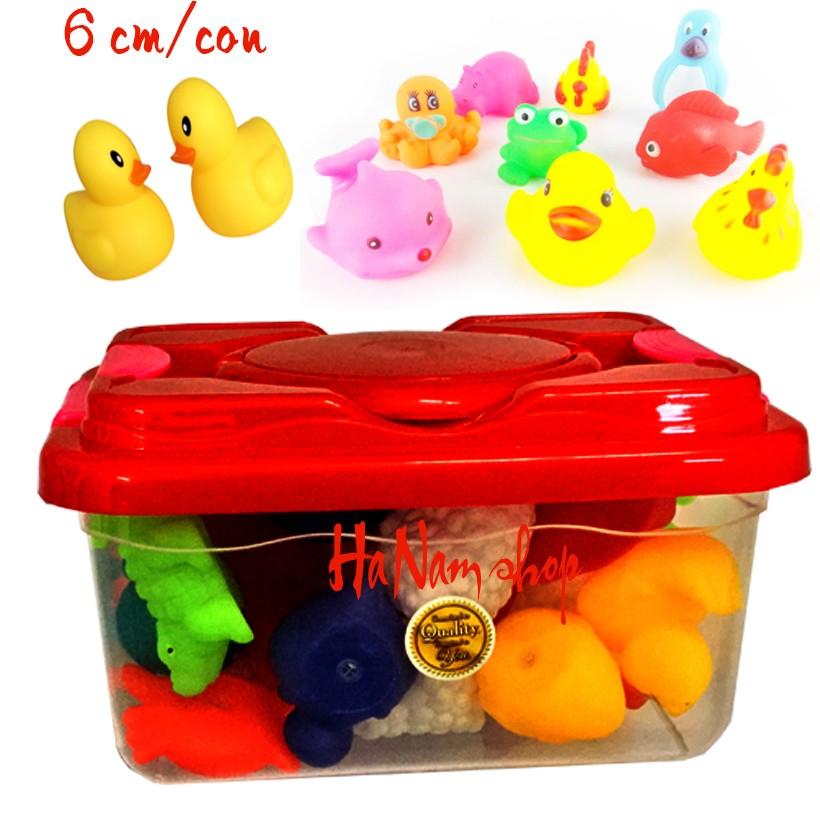 [HCM]Hộp đồ chơi 20 thú cưng có kèn bằng cao su dẻo cho bé