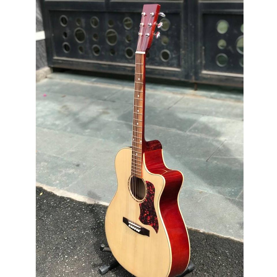 (Miễn Phí Ship) Đàn guitar acoustic GV850.ET có ty chỉnh cần Âm thanh vang và sáng Nước sơn PU bóng mờ Bấm nhẹ tay không đau