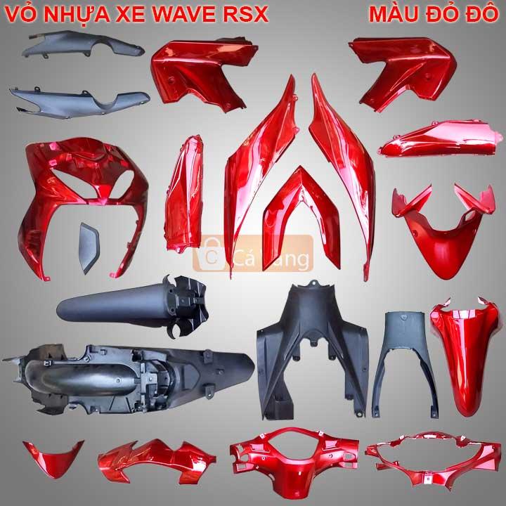 [HCM]Vỏ nhựa xe máy Áo nhựa xe máy Wave RSX - nhựa TRẮNG cao cấp màu ĐỎ ĐÔ