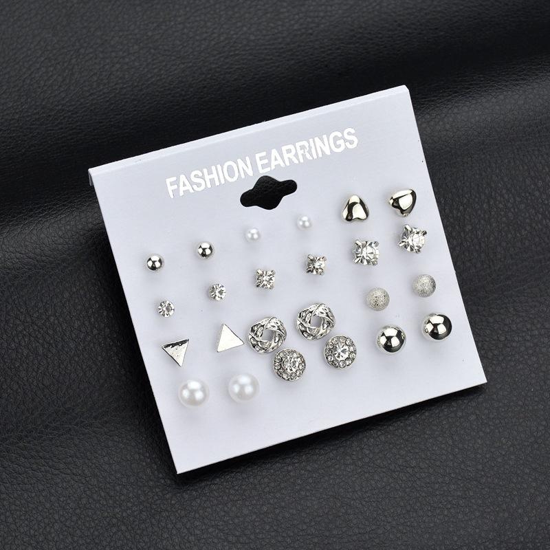 Set 12 Đôi Khuyên Tai, bông tai,khuyên đeo tai,bộ khuyên tai Hàn Quốc Đẹp