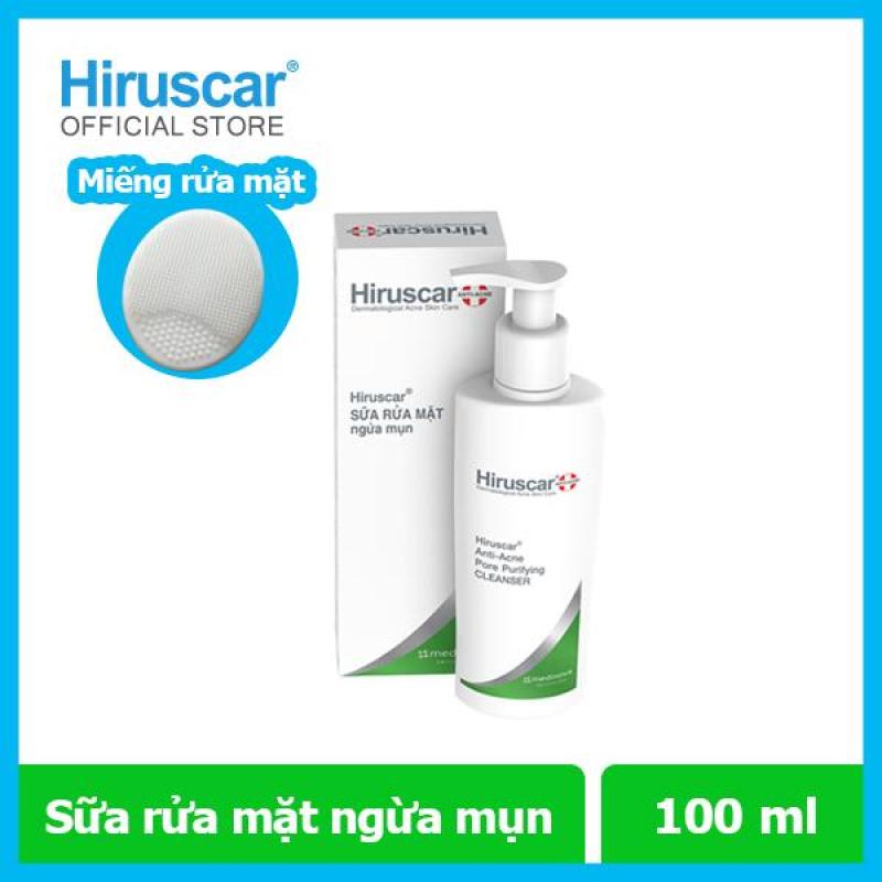 [TẶNG MÚT RỬA MẶT] Sữa Rửa Mặt Ngừa Mụn Hiruscar Anti-Acne Cleanser 100ml nhập khẩu