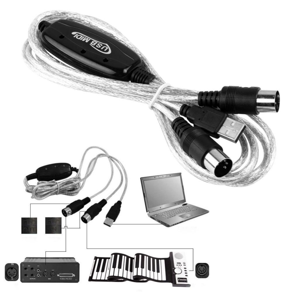 BÁO GIÁ Dây Cáp Tín Hiệu Laptop | Shopee Lazada Sendo Tiki mới nhất 60 Dây cáp Midi to USB Cable cho Organ, Máy tính, Keyboard, Piano BC-08C (kết nối truyền tín hiệu, âm thanh sang Computer, Laptop, Smartphone)