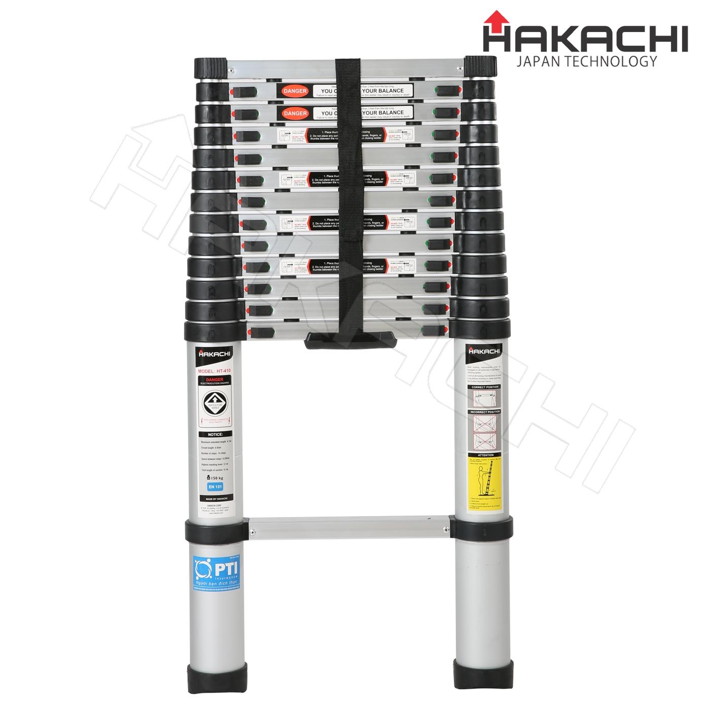 Thang nhôm rút gọn HAKACHI NHẬT BẢN HT410CP - 4.1m