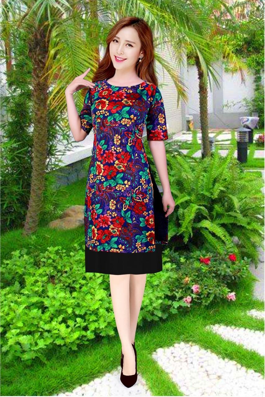 SET ÁO DÀI CÁCH TÂN KÈM CHÂN VÁY XINH XẮN - NHIỀU MÀU - XƯỞNG ÁO HẠNH PHÚC