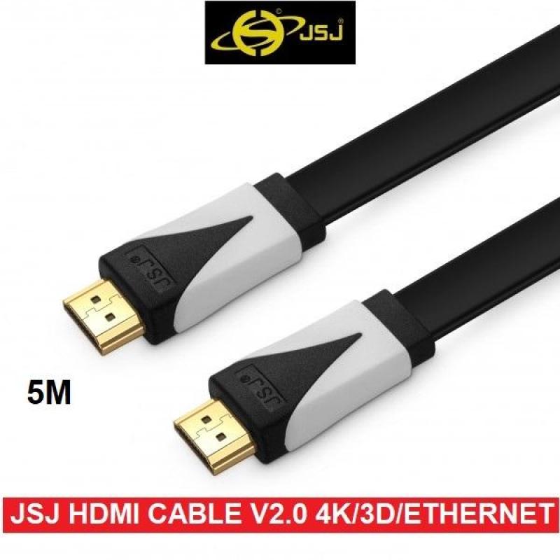 Dây cáp HDMI JSJ chuẩn 2.0 hỗ trợ 3D/4K/Ultra HD/Ethernet dài 5M