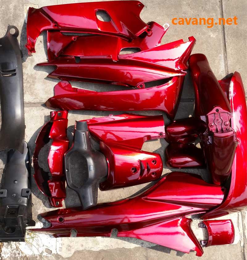 [HCM]Dàn áo xe máy Wave 100 Anpha 2002 Nhựa ABS ghi ĐỎ ĐÔ.