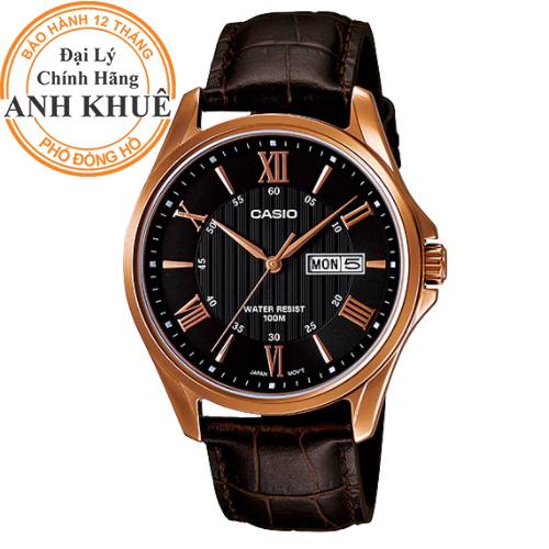 Đồng hồ nam dây da casio anh khuê mtp-1384l-1avdf