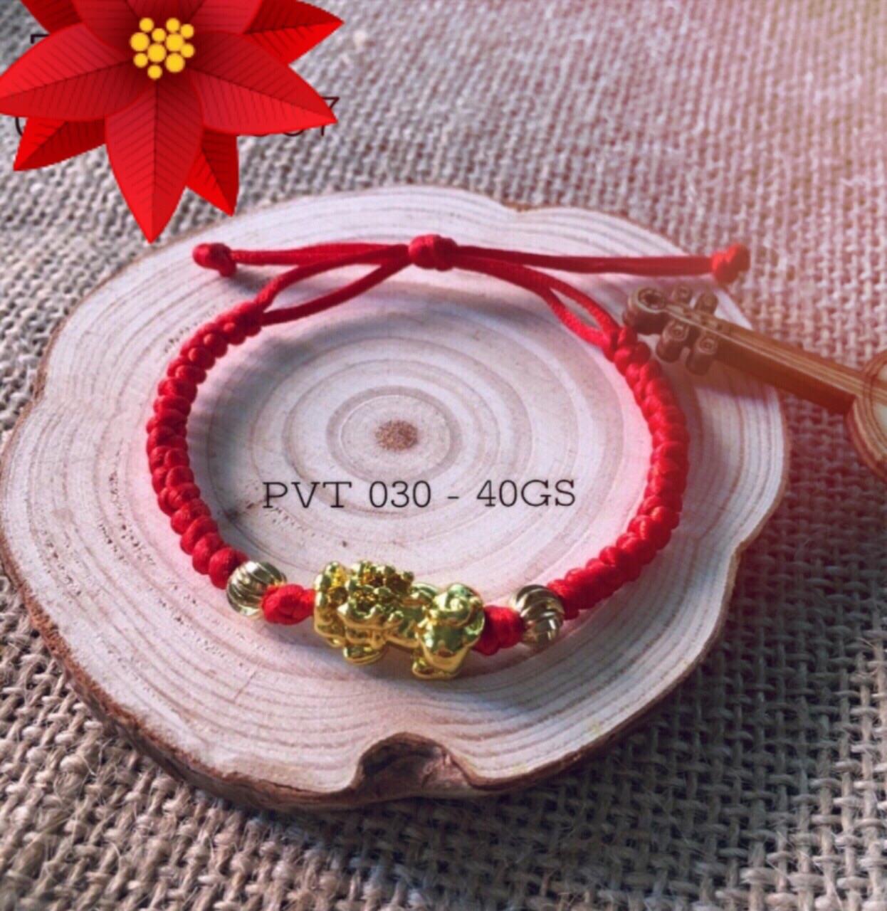 Dây chỉ đỏ mix tì hưu vàng thu hút may mắn Tài Lộc