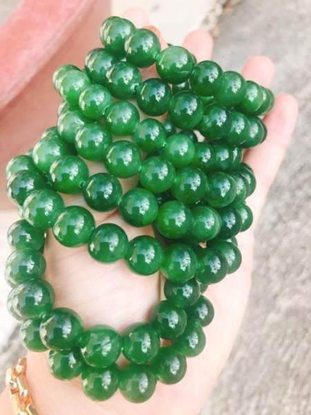 Vòng tay đá thạch anh sang trọng (Xanh) 12li