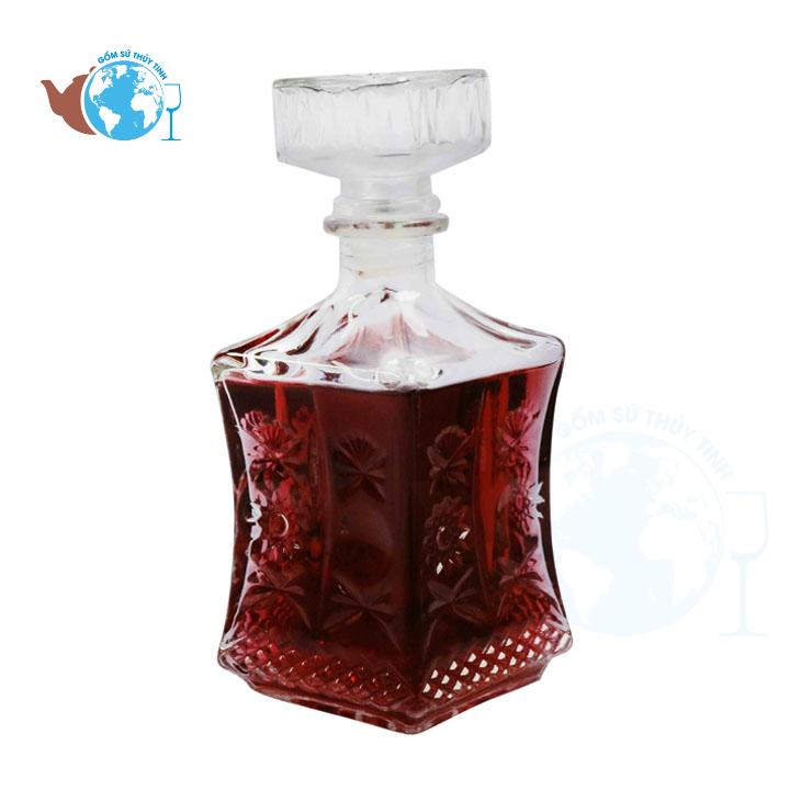 Bình đựng rươu ngâm sâm thủy tinh 750ml - br05 , chai thủy tinh đựng rượu 750ml