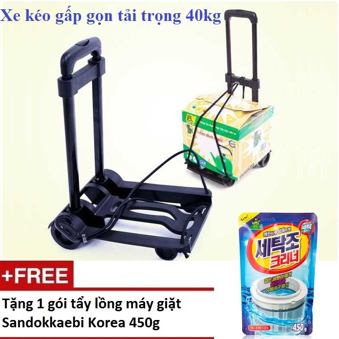 Xe kéo hàng gấp gọn tải trọng 40kg + Tặng 1 gói tẩy lồng máy giặt hàn quốc GT813