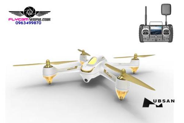 Máy Bay Flycam Hubsan H501S-Phiên bản cao cấp 1080P camera GPS màu trắng
