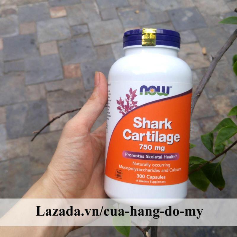Thực phẩm viên sụn vi cá mập Now Shark Cartilage 750mg 300 Viên - hỗ trợ các bệnh về xương khớp tốt nhất