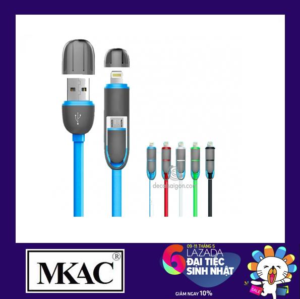 Cáp sạc điên thoại 2 in 1cho iphone 5/6 và android - mkac