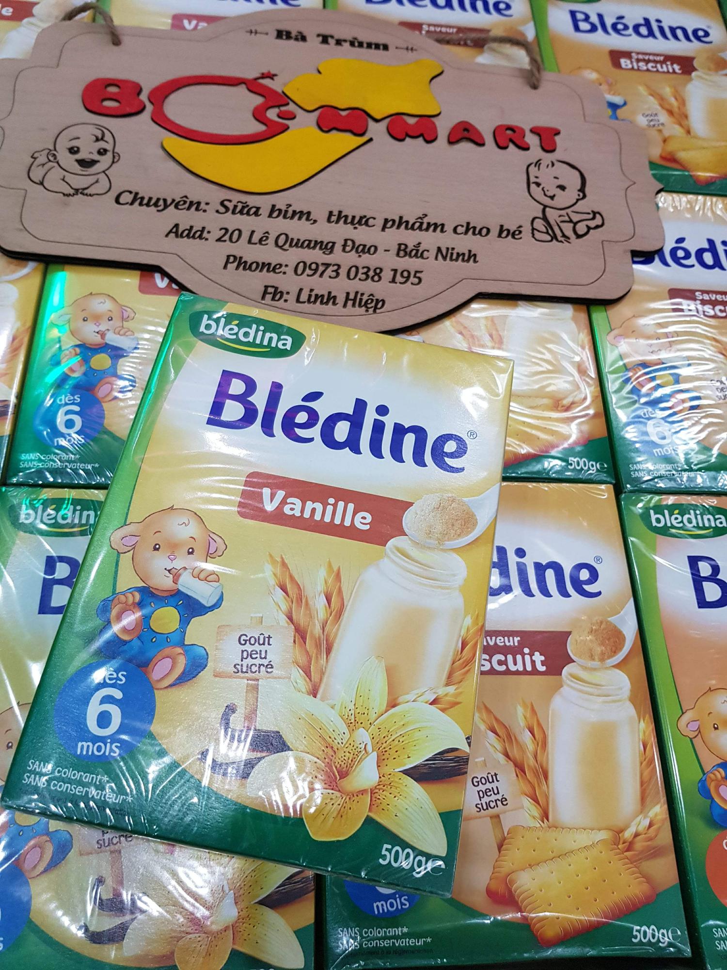 Bột lắc sữa công thức tăng cân bledina pháp vị vani cho bé hộp 500g