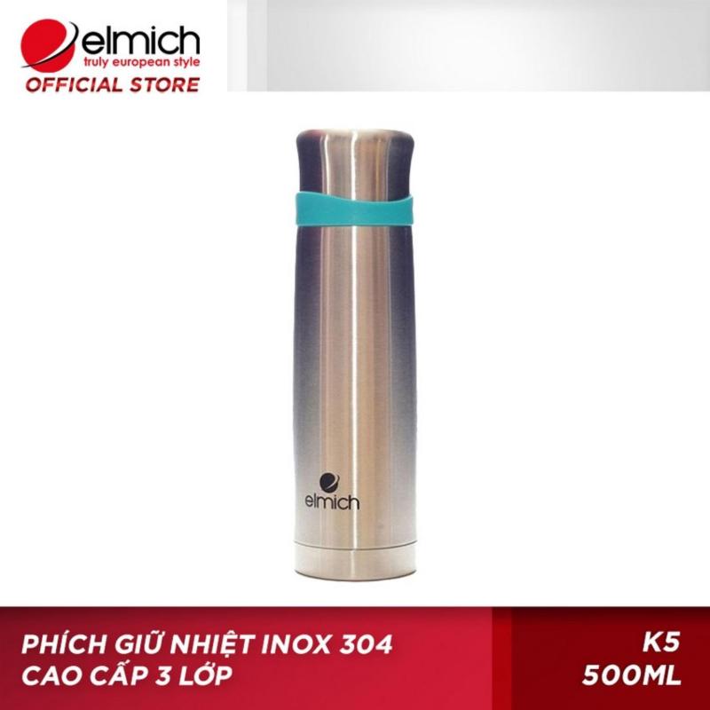 Bình giữ nhiệt inox cao cấp 3 lớp ELmich K5-2246386 500ml (Bạc)