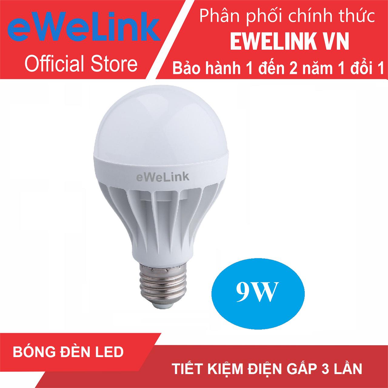 Bóng đèn led bulb trơn ánh sáng trắng ewelink công suất 9w siêu sáng