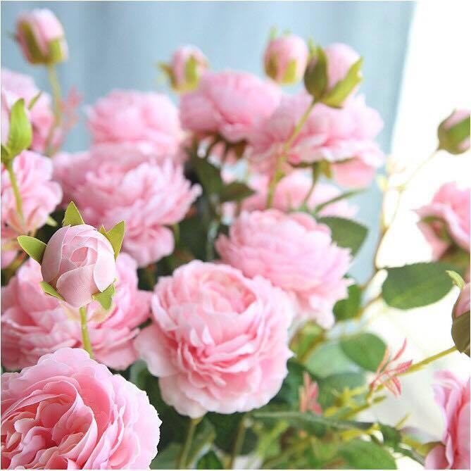 Hoa hồng lụa quý tộc Island cành 3 bông to đẹp- Hoa giả cao cấp-Hoa lụa sang trọng- Hoa hồng giả