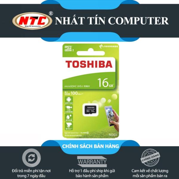 Thẻ nhớ MicroSDHC Toshiba M203 UHS-I U1 16GB 100MB/s - chuyên camera và điện thoại (Đen)
