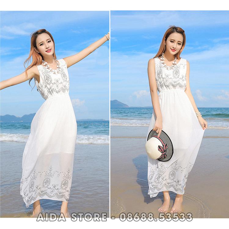 [HCM]Váy đầm maxi voan dạo chơi đi biển - Mã 06
