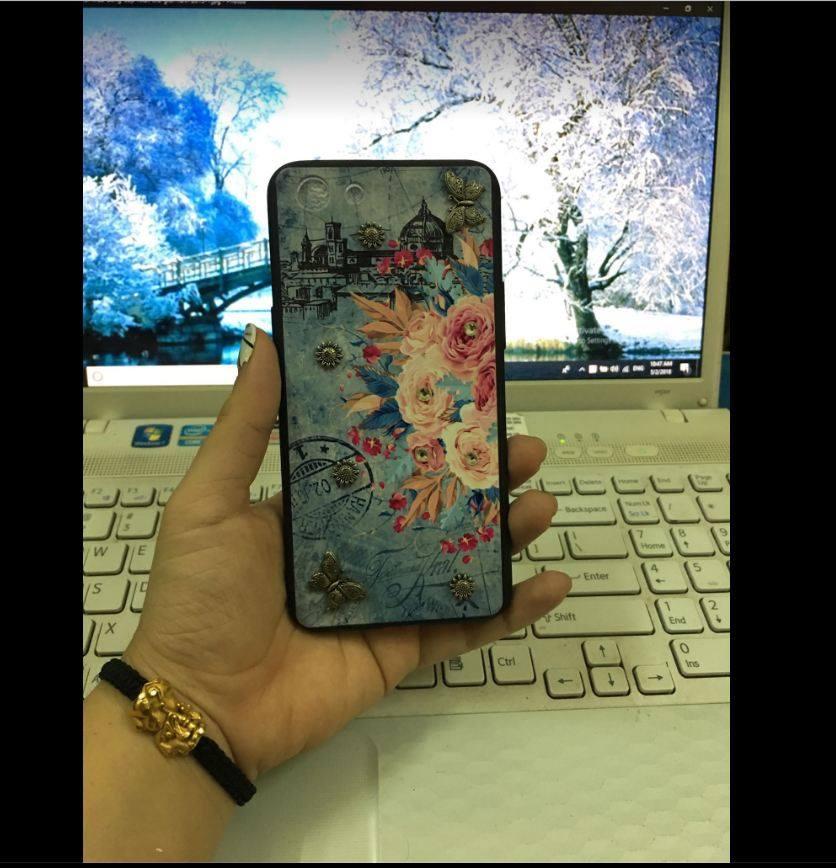 Ốp lưng thời trang in hình đính đá cho Oppo A83 Tặng kính cường lực