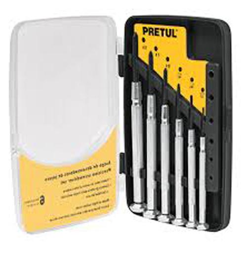Bộ vít đồng hồ 6 cây cán nhôm pretul - j-dej-6p