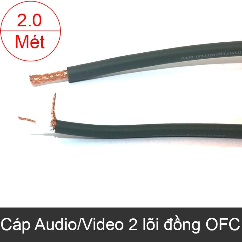 Cáp hàn dây tín hiệu Audio/Video đồng trục 1.0mm/OFC OD-6.0mm 2 mét