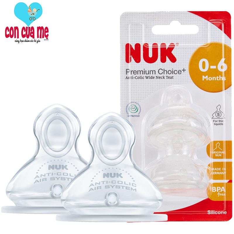 Bộ 2 núm ti nuk silicone s1 - size s cho bé 0m+ nu66055