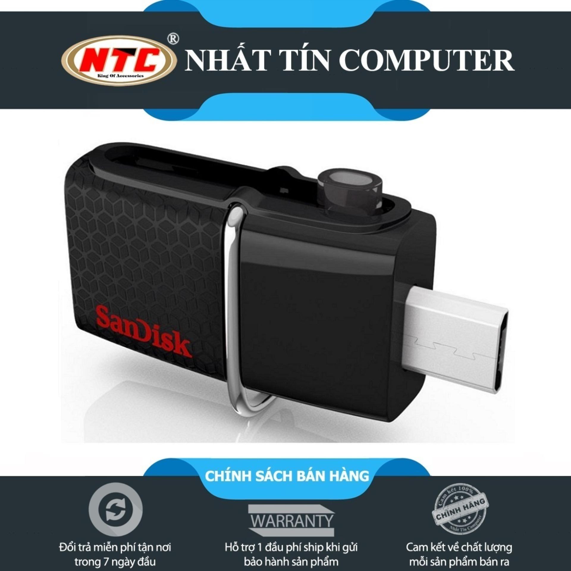USB OTG Sandisk 3.0 Ultra Dual 64GB 150MB/s (Đen) - Nhất Tín Computer